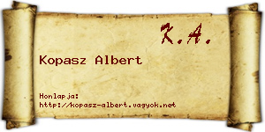 Kopasz Albert névjegykártya